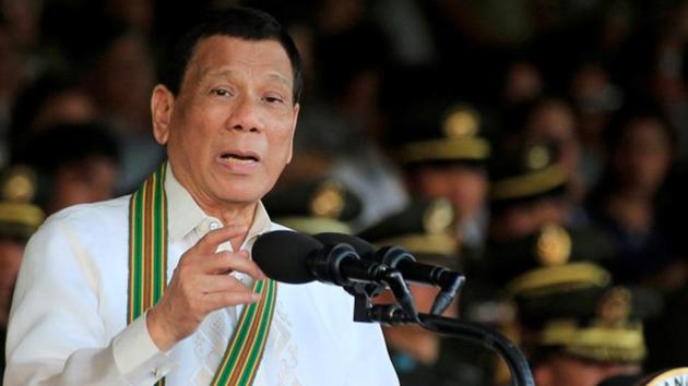 Philippine president Rodrigo Duterte gestures as he delivers a speech during the 121st founding anniversary of the Philippine Army (PA) at Taguig city, Metro Manila, Philippines on March 20, 2018.(Reuters) Philippine president Rodrigo Duterte gestures as he delivers a speech during the 121st founding anniversary of the Philippine Army (PA) at Taguig city, Metro Manila, Philippines on March 20, 2018.(Reuters)