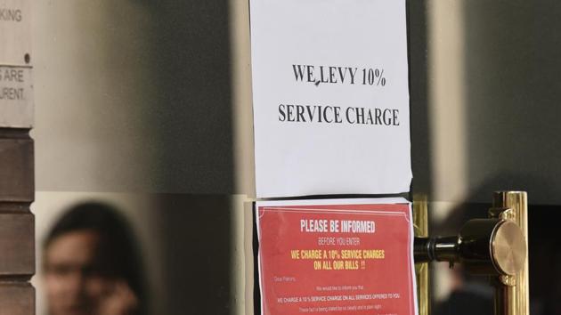 According to National Restaurant Association of India (NRAI), service charge is a fee charged by the restaurant over and above the price of food and drink for the additional convenience of service rendered inside the restaurant and not for take outs or home deliveries. (HT REPRESENTATIVE PHOTO) According to National Restaurant Association of India (NRAI), service charge is a fee charged by the restaurant over and above the price of food and drink for the additional convenience of service rendered inside the restaurant and not for take outs or home deliveries. (HT REPRESENTATIVE PHOTO)