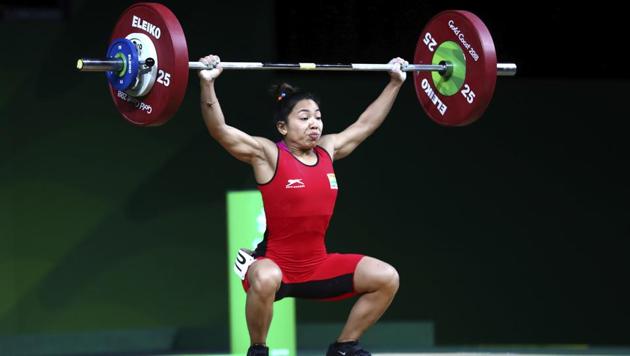 Mirabai Chanu also noted the absence of a physio after winning India’s first 2018 Commonwealth Games gold medal.(AP)