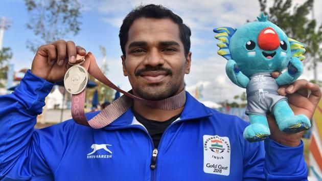 P Gururaja overcame a shaky start to clinch a silver medal on the first day of the 2018 Commonwealth Games. (PTI) P Gururaja overcame a shaky start to clinch a silver medal on the first day of the 2018 Commonwealth Games. (PTI)