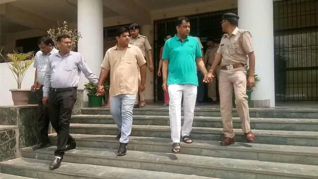 SRS chairman Anil Jindal and his associates were arrested by Faridabad Police on Thursday.(Subhash Sharma/HT Photo)