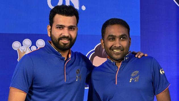 Rohit Sharma and coach Mahela Jayawardene will be looking to guide Mumbai Indians to their fourth IPL crown.(PTI)