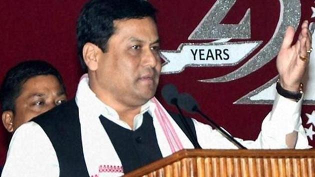 Assam chief minister Sarbananda Sonowal. His salary will go up to <span class='webrupee'>₹</span>1.3 lakh from <span class='webrupee'>₹</span>90,000, while his allowances for the two categories will become <span class='webrupee'>₹</span>34,000 from <span class='webrupee'>₹</span>17,000.(PTI File Photo)