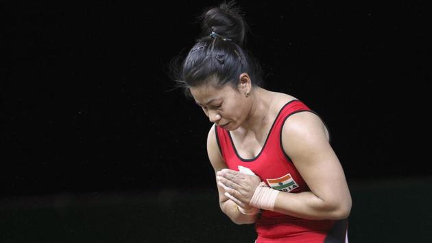 Sanjita Chanu won gold in the women's 53 kg weightlifting final by lifting a total of 192 kg. (REUTERS) Sanjita Chanu won gold in the women's 53 kg weightlifting final by lifting a total of 192 kg. (REUTERS)