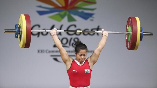 Sanjita Chanu beat Loa Dika Toua of Papua New Guinea’s total by a full ten kilograms. (REUTERS) Sanjita Chanu beat Loa Dika Toua of Papua New Guinea’s total by a full ten kilograms. (REUTERS)