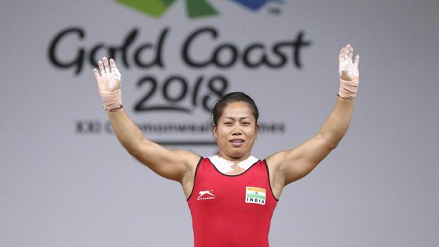 Sanjita Chanu set a new CWG record at 84 kg in snatch. (REUTERS) Sanjita Chanu set a new CWG record at 84 kg in snatch. (REUTERS)