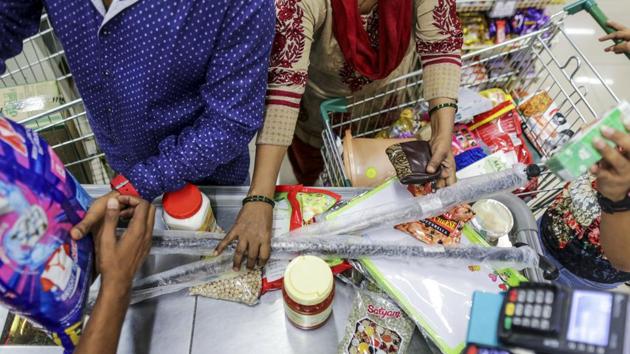 Avenue Supermarts Ltd., operating DMart chain of supermarkets, now trades at a 12-month blended forwards price-to-earning of 80.5, higher than even its own average of 70, as per data compiled by Bloomberg.(Dhiraj Singh/Bloomberg)