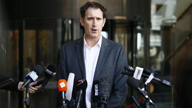 Cricket Australia chairman David Peever (not in picture) said he did not intend to step down and that chief executive James Sutherland’s job was not in jeopardy due to the ball-tampering row.(AP)