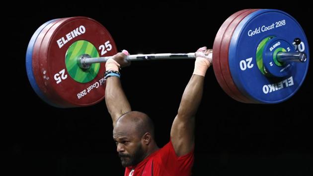 Sathish Kumar Sivalingam of India lifts his way to gold in the 77kg weightlifting final at the 2018 Commonwealth Games (CWG 2018) in Gold Coast.(REUTERS)