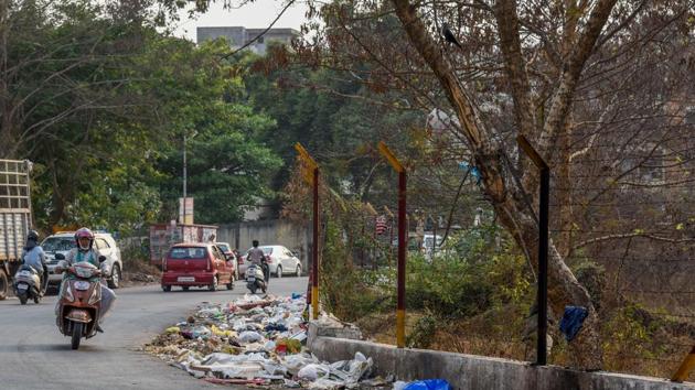 There is no system of garbage collection and most of the villagers in Shivne dump garbage at road corners. (SANKET WANKHADE/HT PHOTO) There is no system of garbage collection and most of the villagers in Shivne dump garbage at road corners. (SANKET WANKHADE/HT PHOTO)