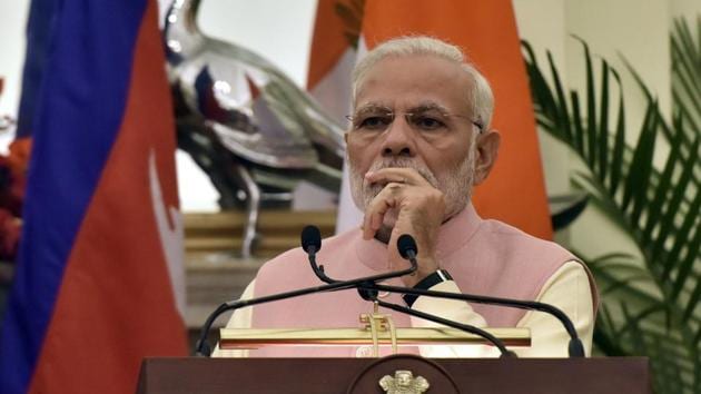 Prime Minister Narendra Modi addresses the media at Hyderabad House in New Delhi on Saturday. (Sonu Mehta/HT PHOTO) Prime Minister Narendra Modi addresses the media at Hyderabad House in New Delhi on Saturday. (Sonu Mehta/HT PHOTO)