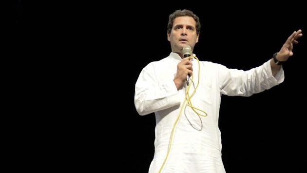 Congress president Rahul Gandhi in Davanagere, Karnataka, on Wednesday. (PTI photo) Congress president Rahul Gandhi in Davanagere, Karnataka, on Wednesday. (PTI photo)