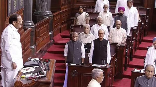 The Rajya Sabha in its 30 sittings worked for 45 hours, losing more than 121 hours to disruptions. House chairman M. Venkaiah  Naidu, tried several times to end the impasse on the final day, remarking that a total breakdown in communication among various sections of the House was the root of the prolonged stalemate and bad for parliamentary democracy. (PTI) 