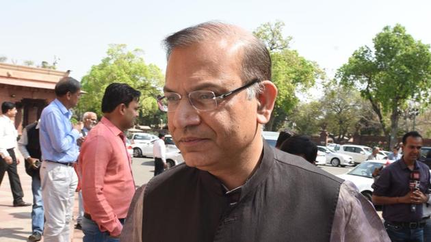 Union minister Jayant Sinha during the budget session of Parliament in New Delhi. (Sonu Mehta/HT Photo) Union minister Jayant Sinha during the budget session of Parliament in New Delhi. (Sonu Mehta/HT Photo)