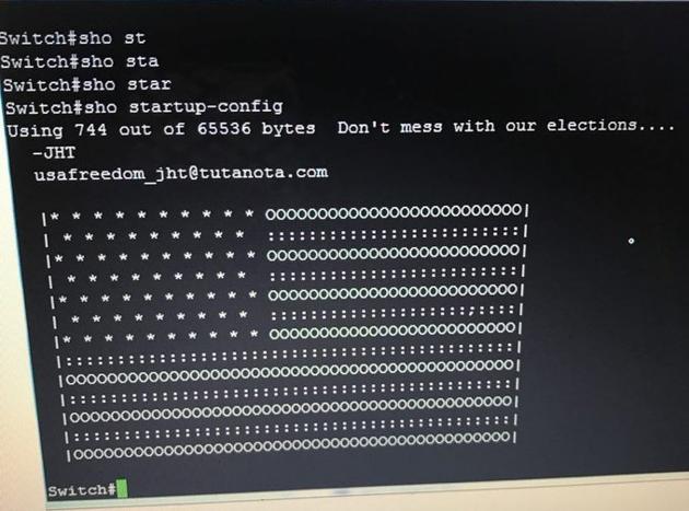 Iran’s IT minister Mohammad Javad Azari-Jahromi posted a picture of a computer screen on Twitter with the image of the US flag and the hackers’ message. (Twitter/@azarijahromi) Iran’s IT minister Mohammad Javad Azari-Jahromi posted a picture of a computer screen on Twitter with the image of the US flag and the hackers’ message. (Twitter/@azarijahromi)