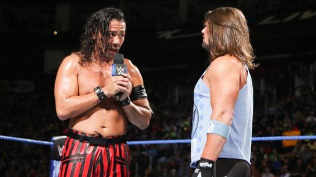 The rivalry between Shinsuke Nakamura (L) and AJ Styles has featured plenty of mind games but very little acrimony between the two superstars.(WWE)