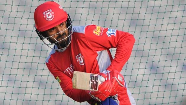 Get full cricket of Kings XI Punjab (KXIP) vs Delhi Daredevils (DD) Indian Premier League (IPL) 2018 match here. KL Rahul scored a 14-ball fifty for Kings XI Punjab against Delhi Daredevils in Mohali.(HT Photo)