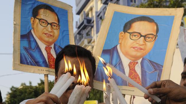 West Bengal Samajik Nyay Manch carry out protest rally in Kolkata against the April 2 Dalit protests and deaths, on April 4, 2018.(Samir Jana/HT Photo) West Bengal Samajik Nyay Manch carry out protest rally in Kolkata against the April 2 Dalit protests and deaths, on April 4, 2018.(Samir Jana/HT Photo)