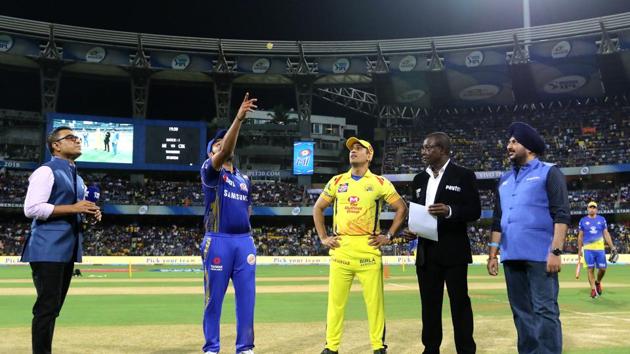 Chennai Super Kings returned to the Indian Premier League after two years and MS Dhoni won the toss and chose to bowl in the first game against Mumbai Indians. (BCCI) Chennai Super Kings returned to the Indian Premier League after two years and MS Dhoni won the toss and chose to bowl in the first game against Mumbai Indians. (BCCI)