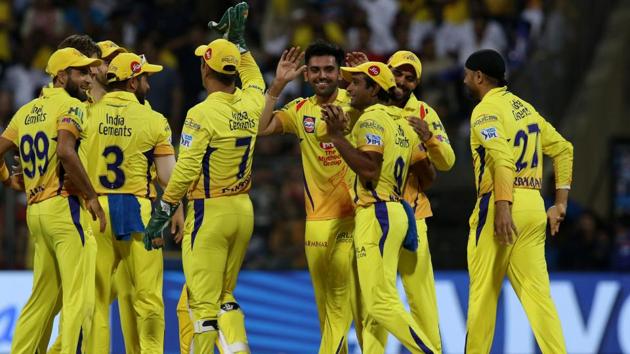 Deepak Chahar got the wicket of Evin Lewis for 0 as Chennai Super Kings made a great start. (BCCI) 
