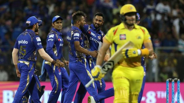 Hardik Pandya got the wickets of Shane Watson and Suresh Raina cheaply as CSK also stuttered in the chase. (BCCI) Hardik Pandya got the wickets of Shane Watson and Suresh Raina cheaply as CSK also stuttered in the chase. (BCCI)