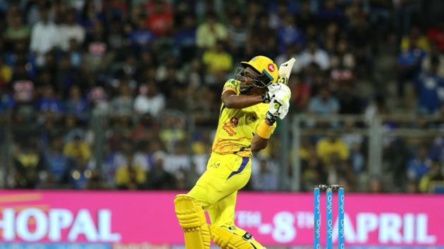 Dwayne Bravo’s 68 off 30 meant CSK needed seven in the last over but he was dismissed by Bumrah which got Kedar Jadhav out, who had earlier retired hurt due to a hamstring injury. (BCCI) Dwayne Bravo’s 68 off 30 meant CSK needed seven in the last over but he was dismissed by Bumrah which got Kedar Jadhav out, who had earlier retired hurt due to a hamstring injury. (BCCI)