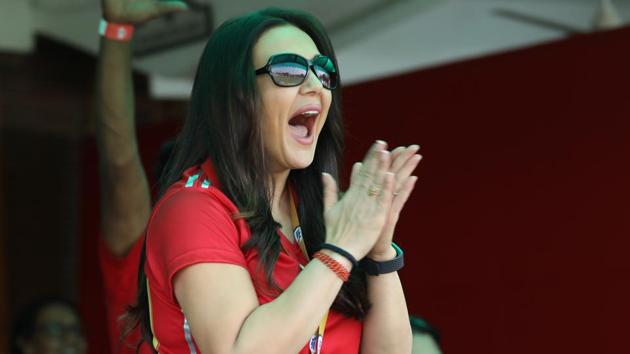 Preity Zinta looked very happy with her team’s performance. (BCCI ) Preity Zinta looked very happy with her team’s performance. (BCCI )