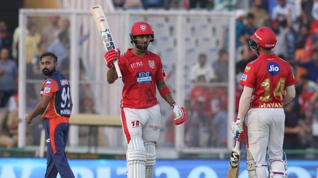 KL Rahul scored the fastest fifty of the IPL against Delhi Daredevils.(BCCI)