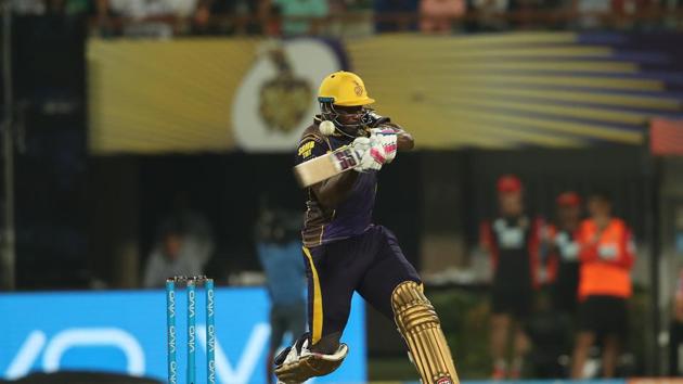 Andre Russell  struck some big blows as KKR closed in on victory. (BCCI) 