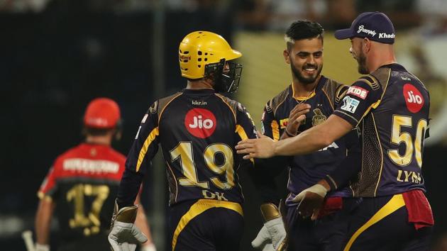 Nitish Rana changed the course of the match by taking the wickets of Kohli and de Villiers in quick succession. (BCCI) 