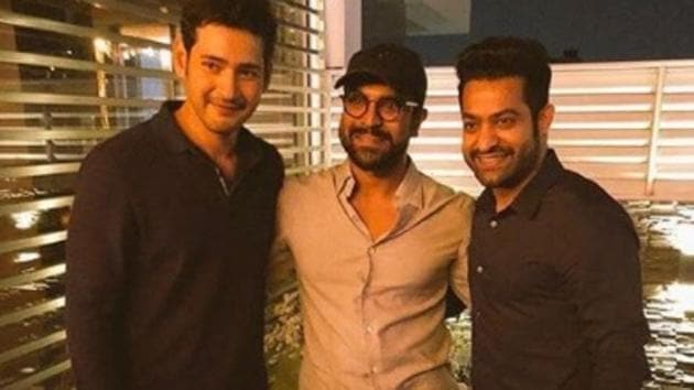 Ram Charan joined Mahesh Babu and Jr NTR at the audio launch of Bharat Ane Nenu. (Instagram / Namrata Shirodkar) Ram Charan joined Mahesh Babu and Jr NTR at the audio launch of Bharat Ane Nenu. (Instagram / Namrata Shirodkar)