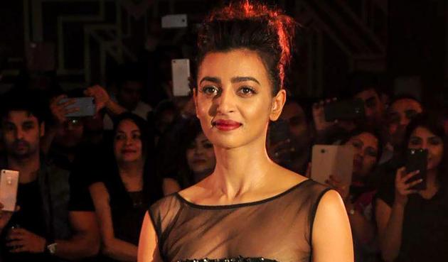Radhika Apte walks the ramp during an event in Guwahati. (PTI) Radhika Apte walks the ramp during an event in Guwahati. (PTI)