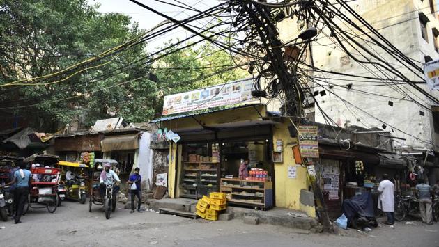 SK Jain, 64, who runs a grocery store near the haveli says that till the 1960-70s, an elderly couple resided here. Later, a trust bought the property, seeking to develop it as a hospital. “Later, we heard rumours that the trustees had some internal dispute and the hospital plans never materialised. Since then, the mansion has been lying abandoned,” he said. (Anushree Fadnavis / HT Photo) SK Jain, 64, who runs a grocery store near the haveli says that till the 1960-70s, an elderly couple resided here. Later, a trust bought the property, seeking to develop it as a hospital. “Later, we heard rumours that the trustees had some internal dispute and the hospital plans never materialised. Since then, the mansion has been lying abandoned,” he said. (Anushree Fadnavis / HT Photo)