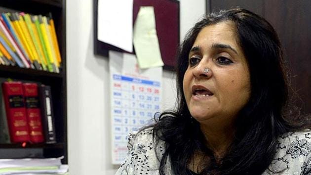 Activist Teesta Setalvad speaks during an interview at her lawyer's office in Mumbai.(AFP File Photo) Activist Teesta Setalvad speaks during an interview at her lawyer's office in Mumbai.(AFP File Photo)