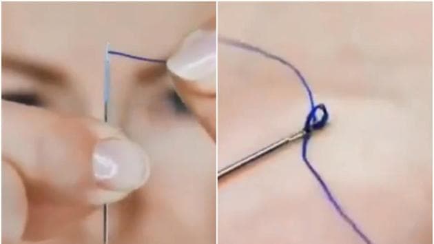 Simple Hack for Threading a Yarn Needle 