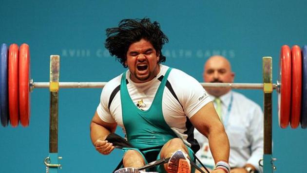 Sachin Chaudhary clinched bronze medal for India in men’s Para Powerlifting at the 2018 Commonwealth Games.(Twitter)