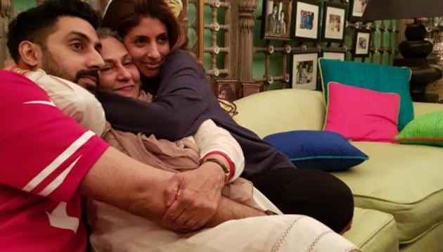 Jaya Bachchan rang in her birthday with husband Amitabh Bachchan and children Abhishek and Shweta. Jaya Bachchan rang in her birthday with husband Amitabh Bachchan and children Abhishek and Shweta.