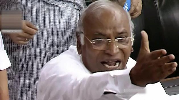 Congress leader Mallikarjun Kharge speaks in the Lok Sabha during the budget session of Parliament in New Delhi on March 27. (PTI file photo) Congress leader Mallikarjun Kharge speaks in the Lok Sabha during the budget session of Parliament in New Delhi on March 27. (PTI file photo)