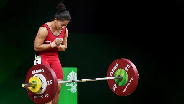 Soon after Chanu Saikhom, weightlifter Sanjita Chanu won India’s second gold medal in the women’s 53kg weightlifting event on Friday. The Manipuri star lifted a total of 192 kg which included a CWG record of 84 kg in the snatch and 108 kg in clean and jerk. (Manvender Vashist / PTI) Soon after Chanu Saikhom, weightlifter Sanjita Chanu won India’s second gold medal in the women’s 53kg weightlifting event on Friday. The Manipuri star lifted a total of 192 kg which included a CWG record of 84 kg in the snatch and 108 kg in clean and jerk. (Manvender Vashist / PTI)