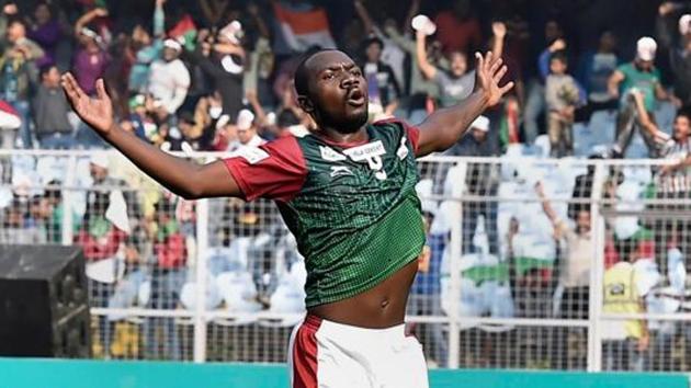 Aser Pierrick Dicka will be Mohun Bagan's go to man for goals in the Super Cup clash against Shillong Lajong.(PTI)