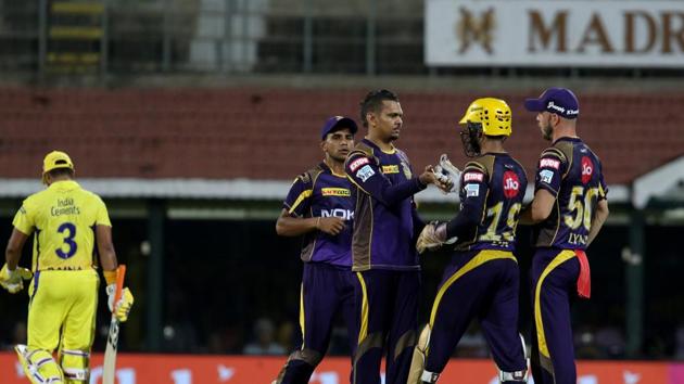 Sunil Narine ended with figures of 4-0-17-1. (BCCI) 