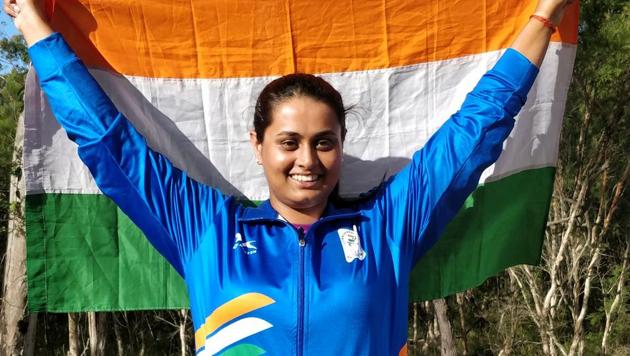 Get highlights of 2018 Commonwealth Games, Gold Coast, here. Indian shooter Shreyasi Singh won the women’s double trap gold at the 2018 Commonwealth Games in Gold Coast on Wednesday.(HT Photo)