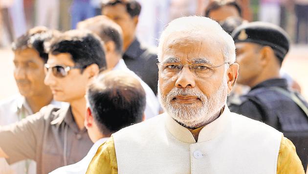 Prime Minister Narendra Modi will observe a day-long fast on April 12, as a mark of protest against what the BJP terms the “Congress’s obstructionist politics” during the second half of the budget session of Parliament.(Ajay Aggarwal/HT File Photo)