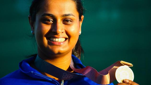 Shreyasi aggregated 96 in the women’s double trap finals, same as Emma Cox, but prevailed over the Australian in a shoot-off by striking down both birds. (AFP)