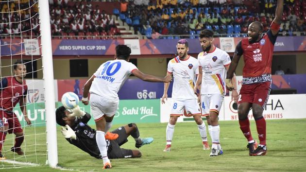 FC Goa trounced Jamshedpur FC 5-1 in the quarterfinals of the Super Cup on Thursday.(AIFF)