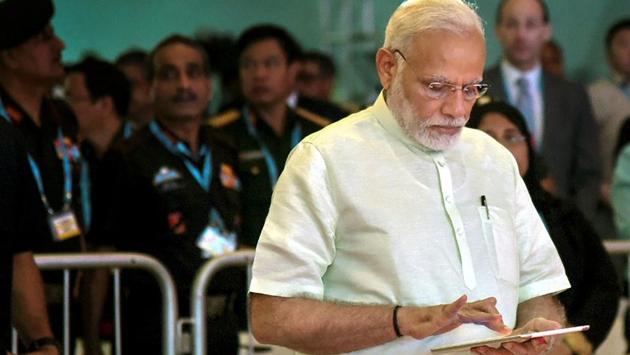 Prime Minister Narendra Modi launches the iDeX (innovations for Defence Excellence) scheme during the inauguration of 10th edition of 'India's Mega Defence Exhibition - DefExpo 2018', at Mahabalipuram, Tamil Nadu. (PIB / PTI) Prime Minister Narendra Modi launches the iDeX (innovations for Defence Excellence) scheme during the inauguration of 10th edition of 'India's Mega Defence Exhibition - DefExpo 2018', at Mahabalipuram, Tamil Nadu. (PIB / PTI)