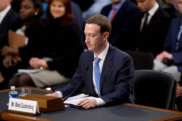 Facebook founder and CEO Mark Zuckerberg testifies during a Senate Commerce, Science and Transportation Committee and Senate Judiciary Committee joint hearing about Facebook on Capitol Hill , Washington on April 10, 2018. (AFP) Facebook founder and CEO Mark Zuckerberg testifies during a Senate Commerce, Science and Transportation Committee and Senate Judiciary Committee joint hearing about Facebook on Capitol Hill , Washington on April 10, 2018. (AFP)