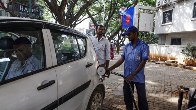 Of the ₹74 ($1.13) that a litre of gasoline costs currently in New Delhi, ₹35 goes on taxes, as well as ₹25 of the ₹65/litre cost of diesel. (Lakshmi Samyukta/Bloomberg) Of the ₹74 ($1.13) that a litre of gasoline costs currently in New Delhi, ₹35 goes on taxes, as well as ₹25 of the ₹65/litre cost of diesel. (Lakshmi Samyukta/Bloomberg)