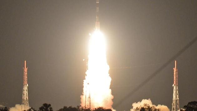 ISRO’s navigation satellite IRNSS-1I, on board PSLV-C41, lifts off at the Satish Dawan Space Centre in Sriharikota in Andhra Pradesh.(AFP)