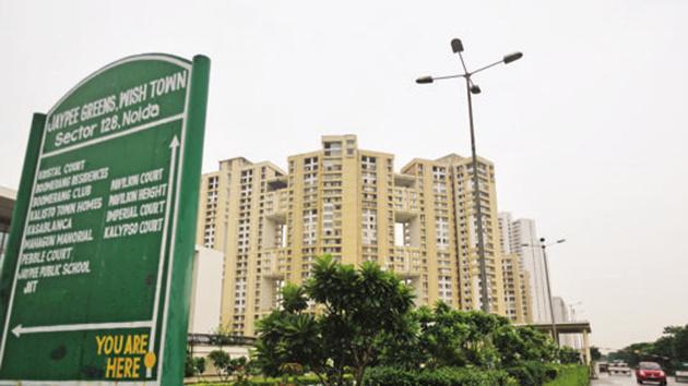 In 2007, Jaypee group started the development of 32,000 flats and plots in its township Wish Town at Noida, of which nearly 8,000 units have been delivered so far.(Virendra Singh Gosain/HT PHOTO)